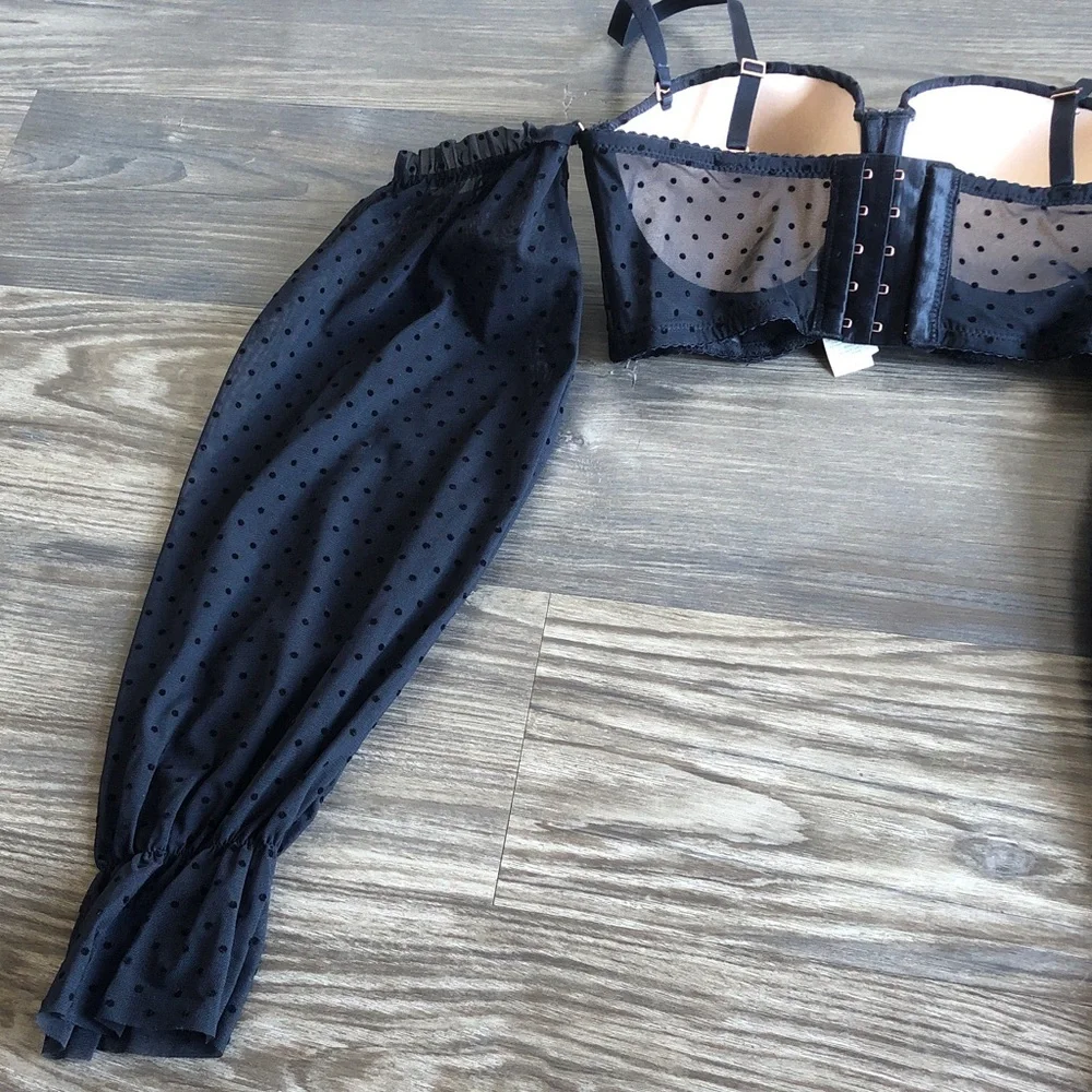 Dorina x Raye Natalie Don’t Mesh Dot Bra Top Removable Straps 34C